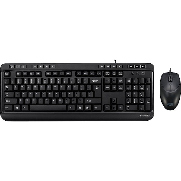Adesso Innovation ADESSO ANTIMICROBIAL MULTIMEDIA DESKTOP KEYBOARD AND OPTICAL MOUSE COMBO PACK AKB-132CB - main