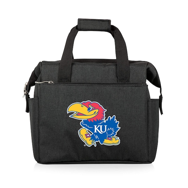 Picnic Time Family Of Brands NCAA Kansas Jayhawks On The Go Lunch Bag Cooler - Soft Cooler Lunch Box, Black 510-00-179-244-0 - main