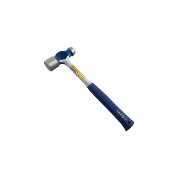 Estwing Ball Pein Hammer, Straight Blue Shock Reduction Grip Handle, 14.25 in Overall L, 32 oz Steel Head 268-E3-32BP - main
