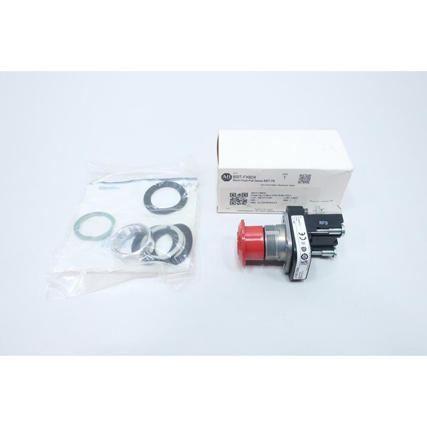 Allen Bradley 30MM RED E-STOP PUSH-PULL BUTTON 600V-AC 800T-FX6D4 - main