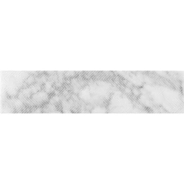 Apollo Tile Artisana 3x12 in. White Textured Bianco Carrara Etched Chevron Elongated Subway Tile, 20PK APLEFT8803CAA - main