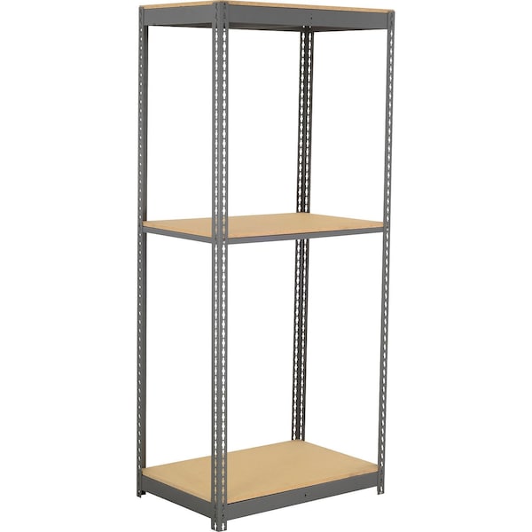 Global Industrial 3 Shelf, Commercial Duty Boltless Shelving, Starter, 48"W x 12"D x 48"H, Wood Deck B3165907 - main