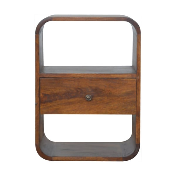 Homeroots 22" Brown Solid Wood One Drawer Nightstand 651484 - main