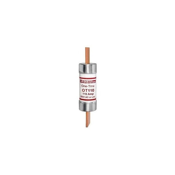 Ferraz Shawmut 1.56in x 7.13in, 250 VAC/VDC, 110 A, 50 kA AC/20 kA DC Interrupt, PolyTube Body, Tin Plated OT110 - main
