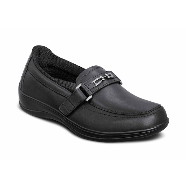 Orthofeet Chelsea, Womens Easy Slip-On, Two-Way, Black, Size 6.5 817 - main