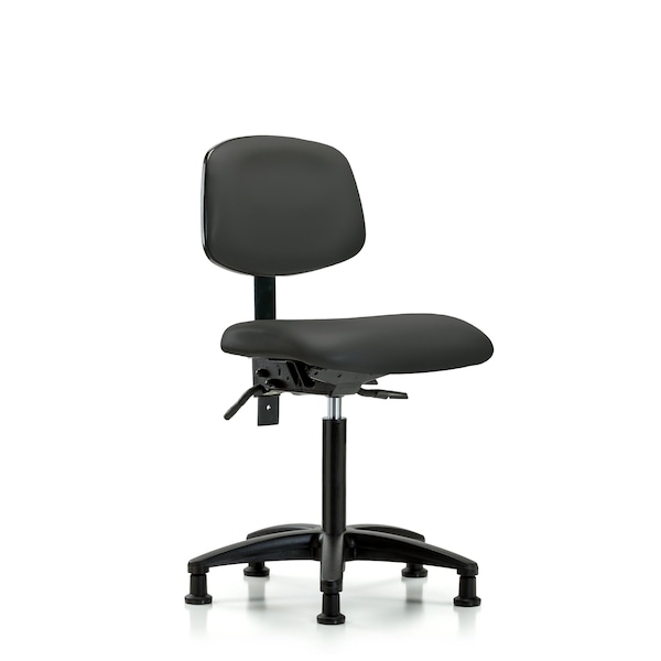 Blue Ridge Ergonomics Chair, Vinyl, Med Bench, Tilt Glides, Gry, No Arms, 22" to 29" Height, Charcoal BR-VMBCH-RG-T1-A0-NF-RG-8605 - main