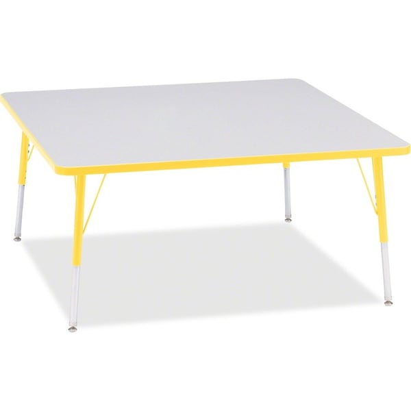 Jonti-Craft Berries Square Activity Table, 48 in. x 48 in., A-height, Freckled Gray/Yellow/Gray 6418JCA007 - main
