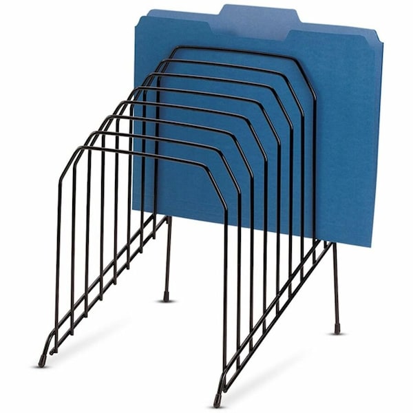 Lorell Wire File Sorter/Holder, 8 Dividers, Black LLR80632 - main
