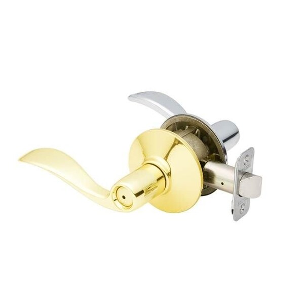 Schlage Residential Right Hand Accent Lever Privacy Lock with 16080 Latch and 10027 Strike Bright Brass by Bright F40ACC605625RH - main