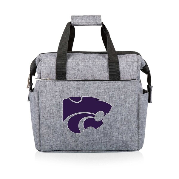 Picnic Time Family Of Brands NCAA Kansas State Wildcats On The Go Lunch Bag Cooler - Soft Cooler Lunch Box, Heathered Gray 510-00-105-254-0 - main