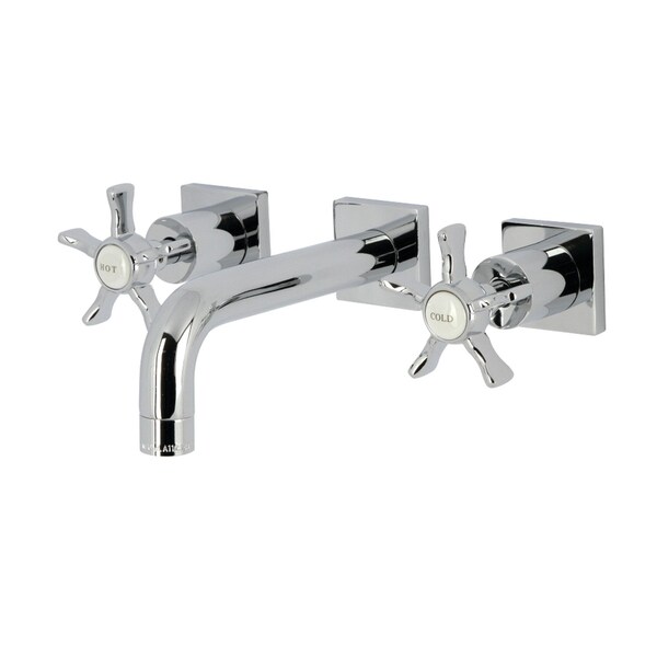 Kingston Brass Double-Handle Wall Mount Bathroom Faucet, Polished Chrome KS6121NX - main
