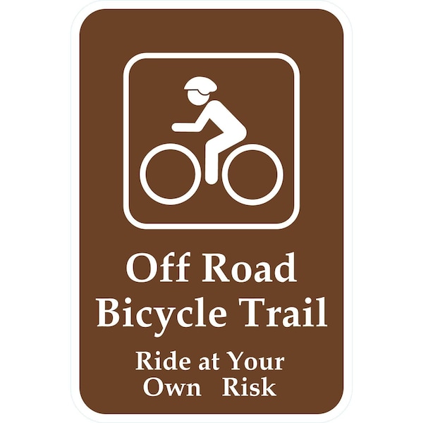 Lyle Off Road Bicycle Trail Ride At Your Own Risk, 12x18, Engineer Grade, Brown G-3186-EG_12x18 - main