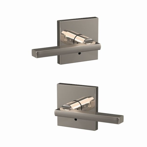 Schlage Residential Schlage Custom Latitude Lever with Collins Rose Non Turning Double Dummy Pair Bright Nickel Finish FC172LAT618COL - main
