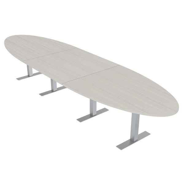 Skutchi Designs 16ft Conference Table With Power Unit | 14 Person Modular Oval Meeting Table | Harmony Series HAR-OVL-48X192-T-K458-NA - main