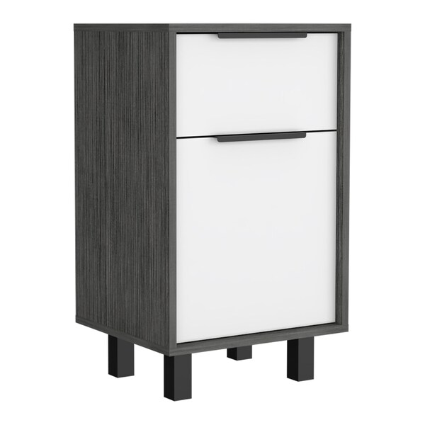 Homeroots 28" Gray Wood One Drawer Nightstand 543638 - main