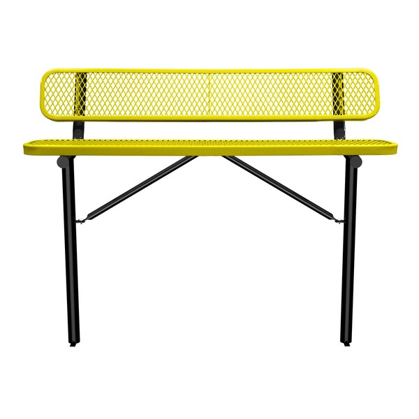 Leisure Craft Bench/Back, Ingroud Mount, 6ft., Yellow B6WBIG-YELLOW - main