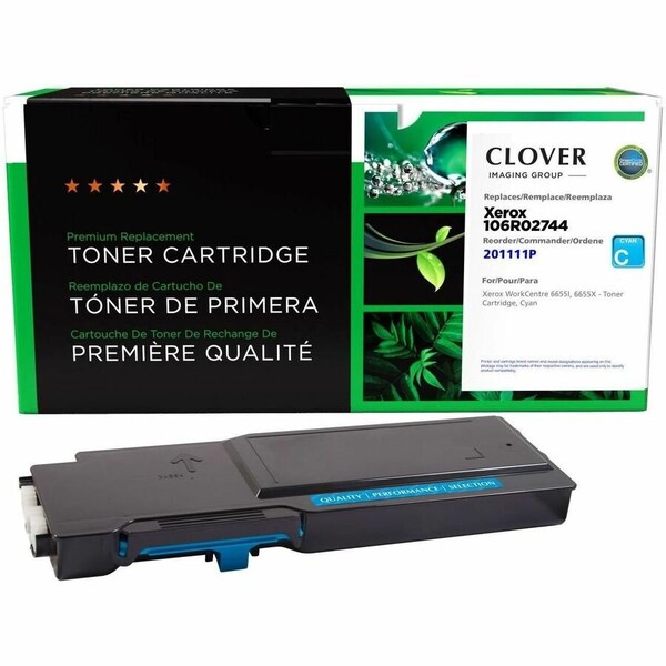 Clover Imaging Group Remanufactured Cyan Toner Cartridge for Xerox 106R02744 201111P - main
