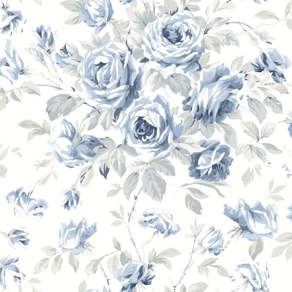 Chesapeake Manon Blue Rose Stitch Wallpaper 4072-70025 - main