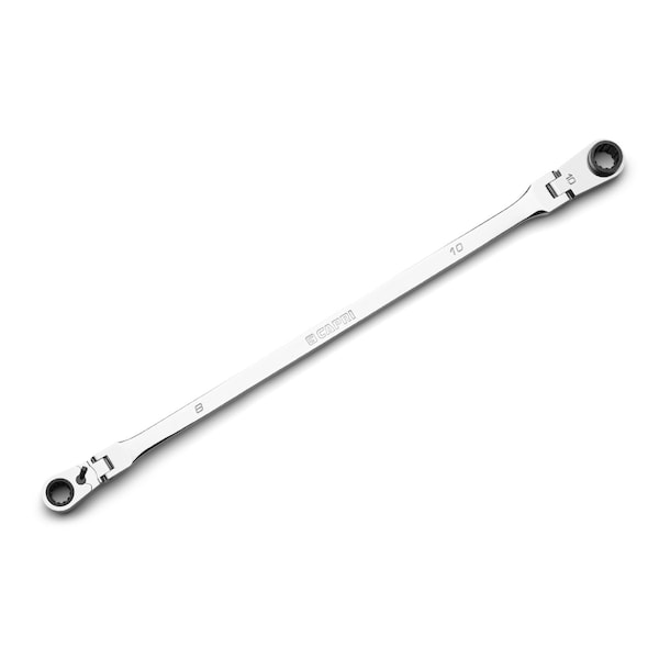 Capri Tools 8 x 10 mm 90-Tooth Extra-Long Double Box End Reversible Ratcheting Wrench, Spline Drive, Metric CP11890-0810 - main