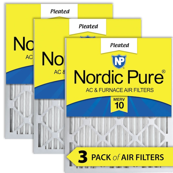 Nordic Pure 24x30x2 Pleated Air Filter, High Capacity, Electrostatically Charged Synthetic Media, MERV 10, 3 PK 24x30x2M10-3 - main