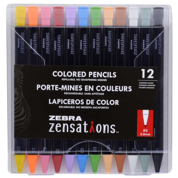 Zensations Refillable Mechanical Colored Pencils, 12PK 08112 - main