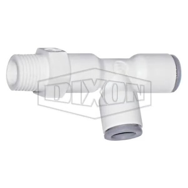Dixon LIQUIfit Swivel Run Tee, 3/8 in Nominal, Tube x MNPT End Style, Nylon, Domestic 65036018WP2 - main