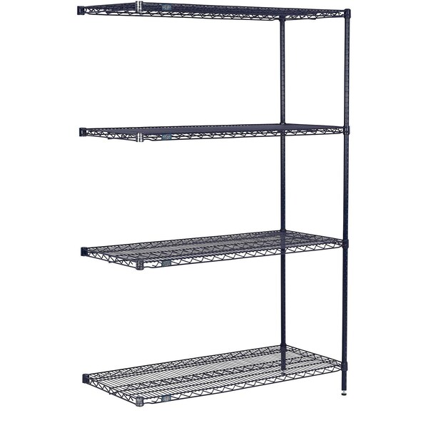 Global Industrial Nexel 4 Shelf, Nexelon Blue Wire Shelving Unit, Add On, 48"W x 21"D x 74"H B969709 - main