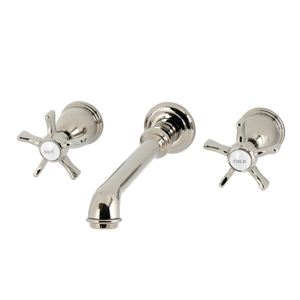 Kingston Brass Double-Handle Wall Mount Bathroom Faucet, Polished Nickel KS7126NX - main