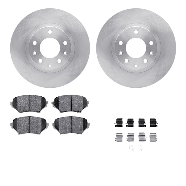 Dynamic Friction Co DFC Rotors with EURO 5000 Ceramic Brake Pads includes Hardware 6612-80015 - main