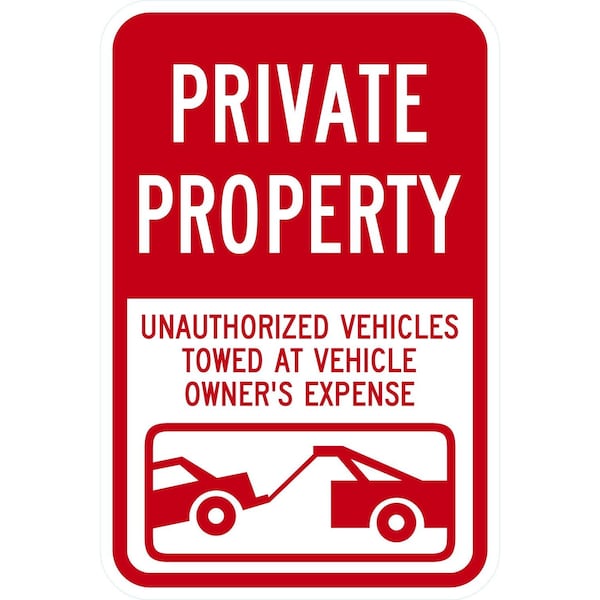 Lyle Private Property, Unauthorized Vehicles Towed At Owner, 12x18, High Intensity Prismatic, White G-4006-HI_12x18 - main