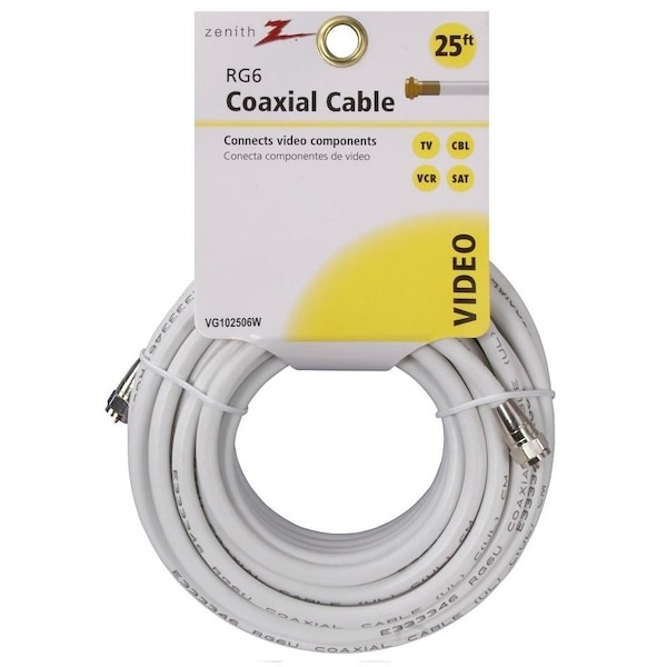 Zenith RG6 Coaxial Cable, F-Type, F-Type VG102506W - main