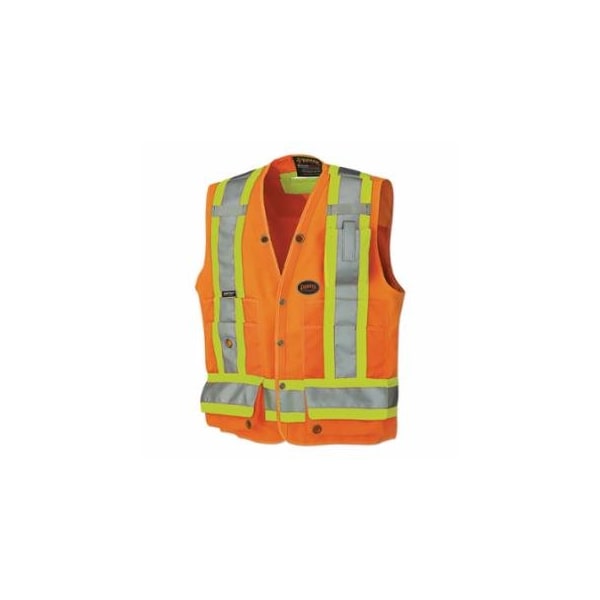 Pioneer 6692AU/6693AU HV Woven 150D Multi-Pocket Surveyor Vest, 3X-Large, Orange 852-V1010151U-3XL - main