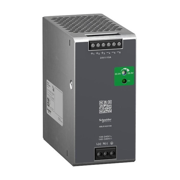 Schneider Electric Power Supply, 100 to 240V AC, 24V DC, 240W, 10A, DIN Rail ABLS1A24100 - main
