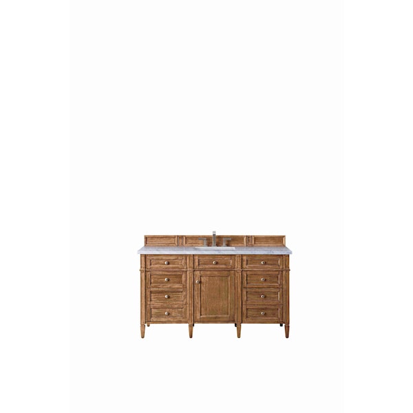 James Martin Vanities Brittany 60'' S Vanity, Saddle Brown w/ Jasmine Pearl Silestone Top w/FreePower Wireless Charger 650-V60S-SBR-FEJP - main