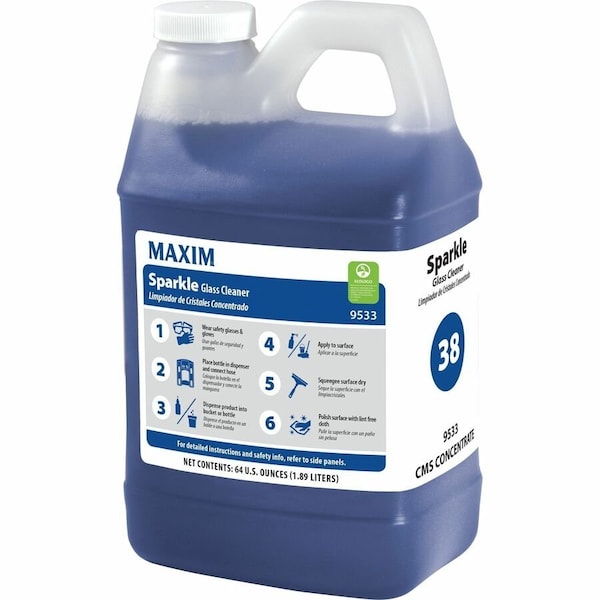 Maxim Sparkle Glass Cleaner - For Window, Metal, Plastic, Fiberglass, Hard Surface, Glass, Mirror, 4PK 953300-65T - main