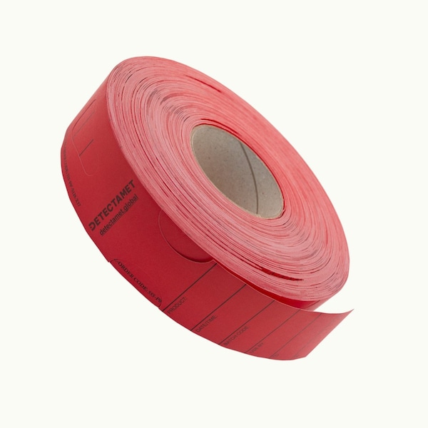 Detectamet Keyhole Tags, Paper, 0.1 in H x 1.97 in W, Red, 250 PK 555-P03-S128-X17 - main