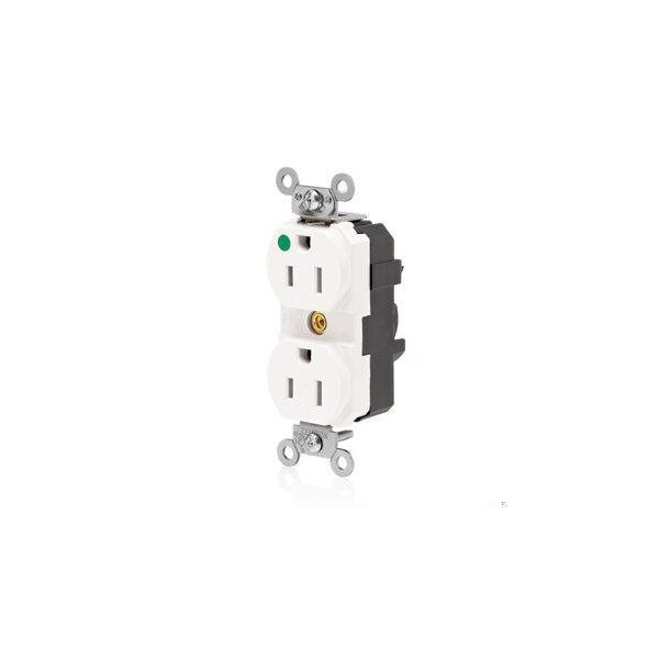 Leviton Straight Blade Receptacle, 5-15R, 15 A, 125V AC, Surface Mount, Self-Grounded M8200-ILW - main