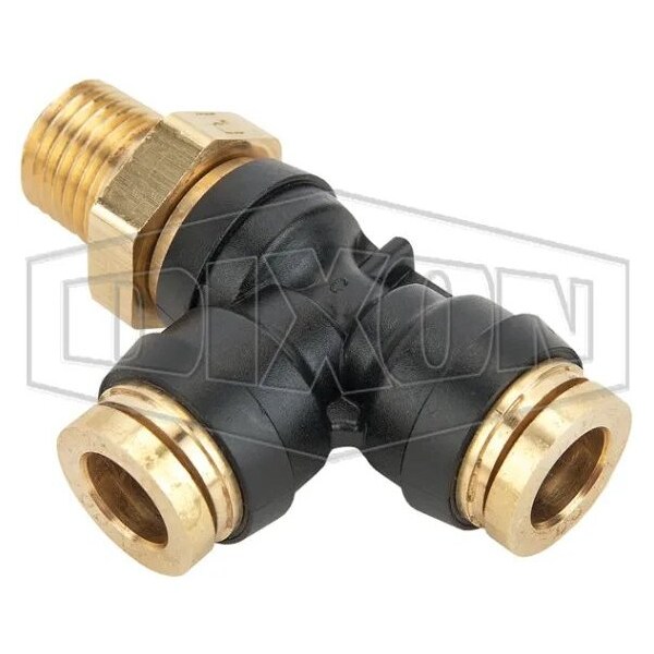 Dixon Legris by Push-In Run Tee, 1/2 in Nominal, MNPT x Tube, 250 psi Pressure, Brass, Domestic 31036222DOT - main
