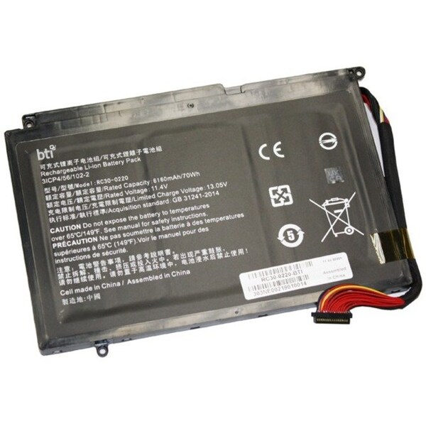 Battery Technology BTI Battery - For Notebook - Battery Rechargeable - 70 Wh - 11.4 V RC30-0220-BTI - main