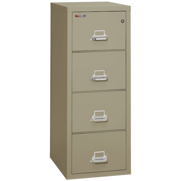 Fireking 4 Drawer, 1 Hr Fire & impact rated, 25" depth Letter Pewter 4-1825-CPE - main