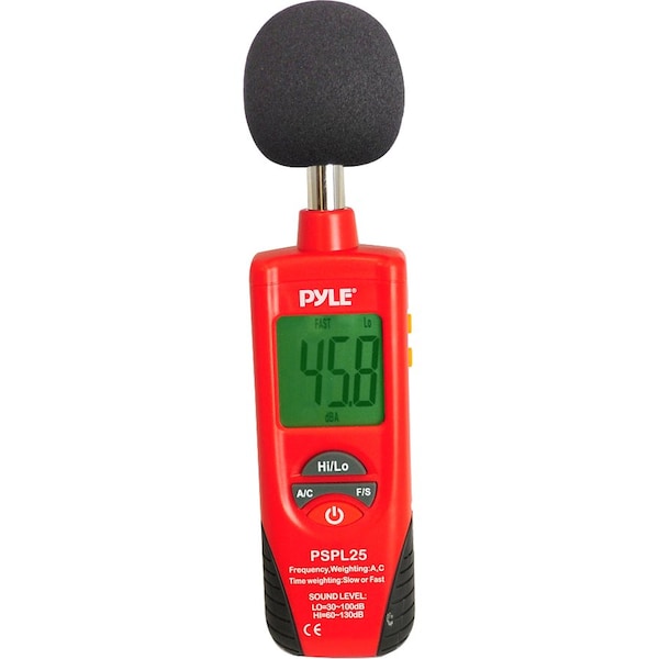 Pyle Digital Handheld Sound Level Meter, Automatic A and C Frequency Weighting, for Musicians PSPL25 - main