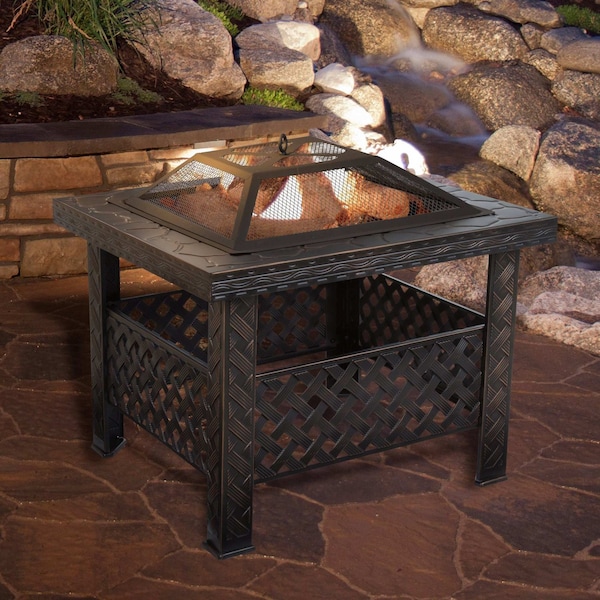 Pure Garden 26-inch Wood Burning Fire Pit, Bronze 50-154 - main