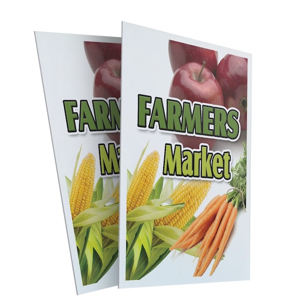Signmission Farmers Market, Plastic Signs Only 24 Inch x 36 Inch, Corrugated Plastic, 2PK CSB-2436-2PACK-Farmers Market - main