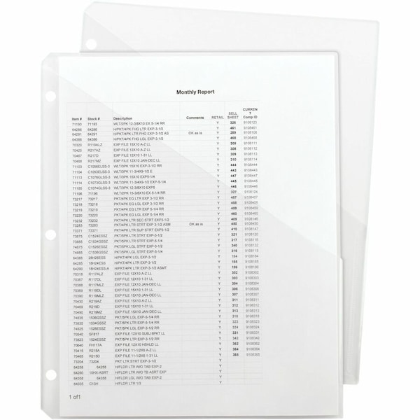 Smead Slash Pocket Jackets, Letter, Polypropylene, Clear, 5/Pack 89506 - main