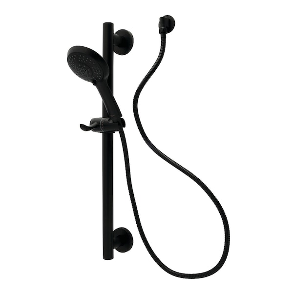 Kingston Brass Shower System with Slide/Grab Bar and Hand Shower, Matte Black KAK1540E - main