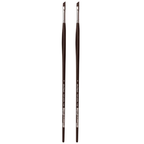 Da Vinci TOP-ACRYL Red-Brown Brush, Synthetic, Acrylic & Oil, Slant, Series 7187, Size 4, 2PK VA-7187_4 - main