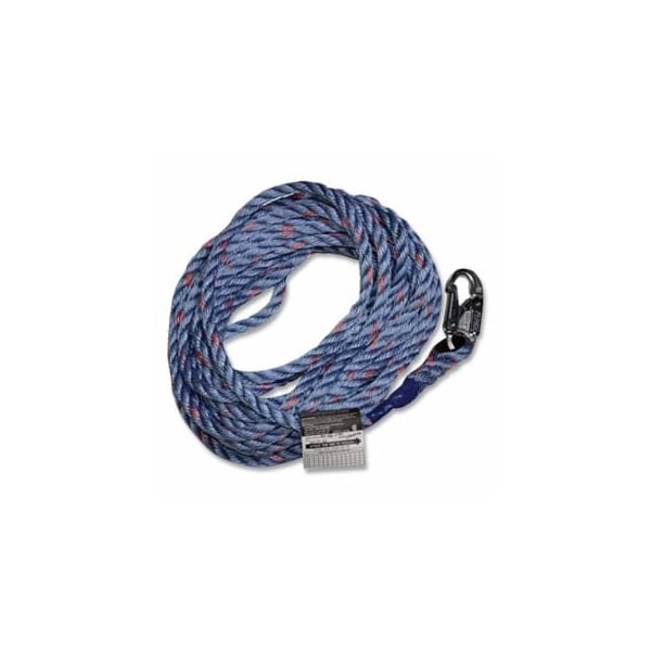 Miller 195R Series Rope Lifeline, Nylon, 75 ft L, 2 Thimbles, 5/8 in dia, 1 Leg 493-195R-2/75FTWH - main