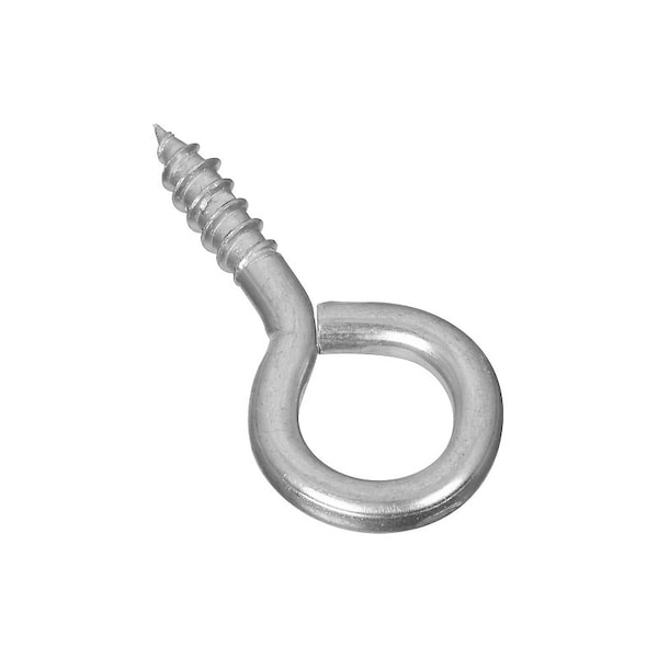 National Hardware Screw Eye, No 6, 3/4 in L Thread, 1.94 in OAL, 50 lb Working Load, Steel, Zinc N119-222 - main