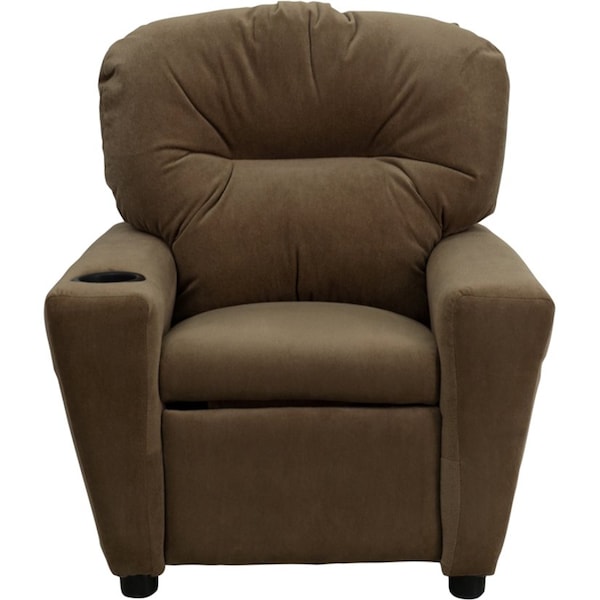 Flash Furniture Kids Recliner, 25" to 39" x 28", Upholstery Color: Brown, Weight Capacity: 90 lb. BT-7950-KID-MIC-BRWN-GG - main