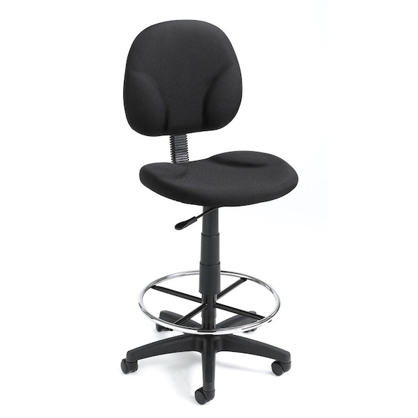 Boss Black Fabric Drafting Stools with Footring B1690-BK - main